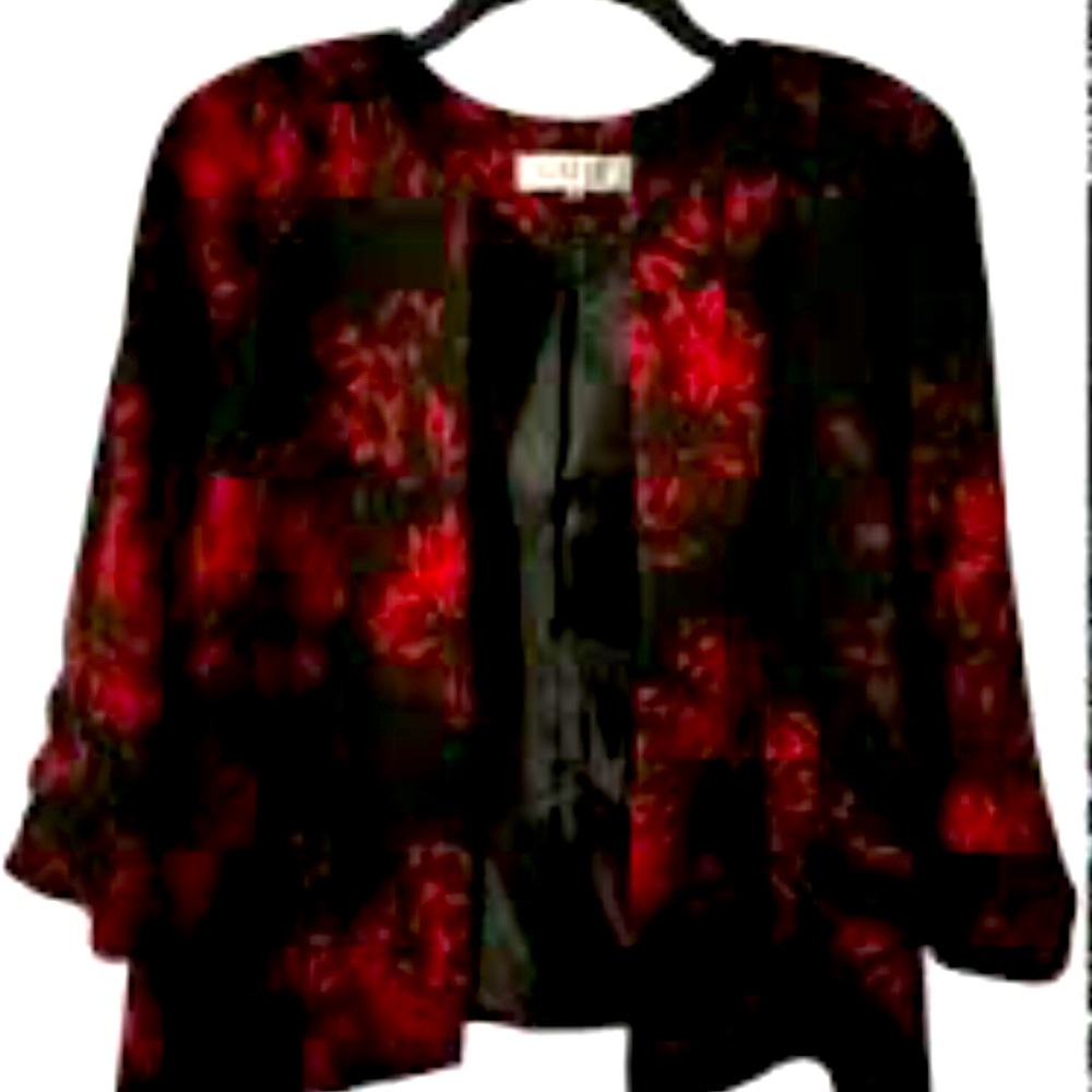 Kasper Women's Black and Red Patterned Blazer